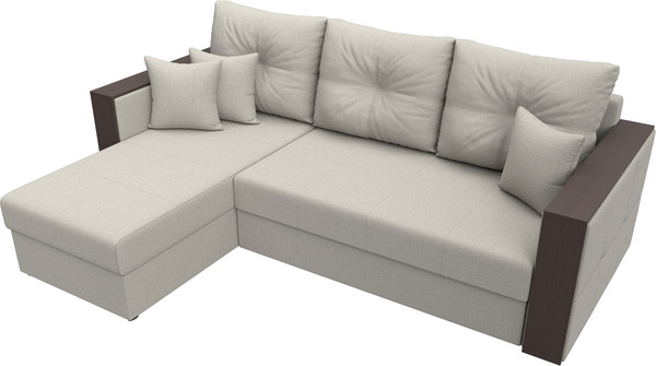 Изображение товара Диван угловой Лига Диванов Валенсия Лайт левый / 125970L (рогожка амур бежевый)