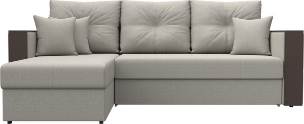 Изображение товара Диван угловой Лига Диванов Валенсия Лайт левый / 125970L (рогожка амур бежевый)