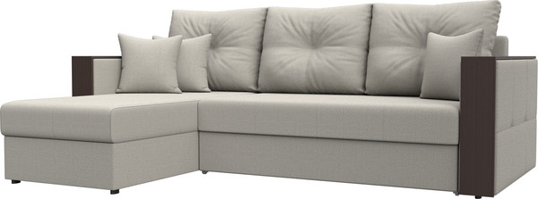 Изображение товара Диван угловой Лига Диванов Валенсия Лайт левый / 125970L (рогожка амур бежевый)