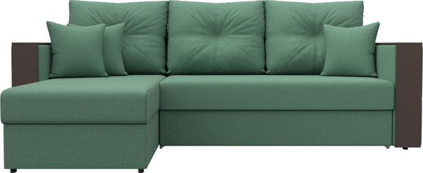 Изображение товара Диван угловой Лига Диванов Валенсия Лайт левый / 125972L (рогожка амур зеленый)