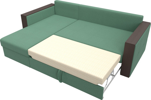 Изображение товара Диван угловой Лига Диванов Валенсия Лайт левый / 125972L (рогожка амур зеленый)