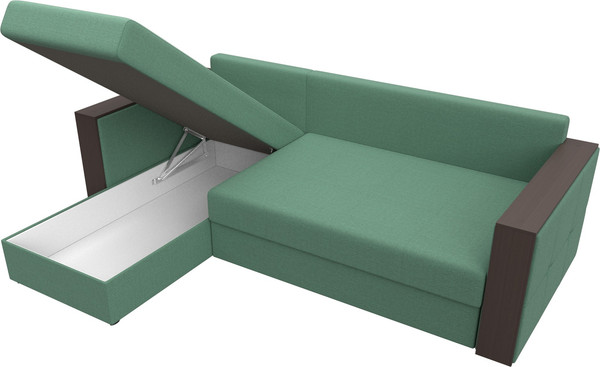 Изображение товара Диван угловой Лига Диванов Валенсия Лайт левый / 125972L (рогожка амур зеленый)