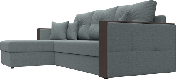 Изображение товара Диван угловой Лига Диванов Валенсия Лайт левый / 125973L (рогожка амур серый)