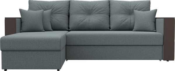 Изображение товара Диван угловой Лига Диванов Валенсия Лайт левый / 125973L (рогожка амур серый)