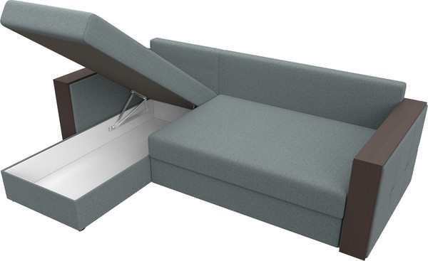 Изображение товара Диван угловой Лига Диванов Валенсия Лайт левый / 125973L (рогожка амур серый)