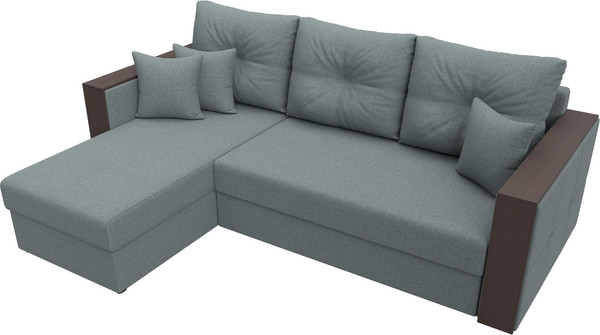 Изображение товара Диван угловой Лига Диванов Валенсия Лайт левый / 125973L (рогожка амур серый)