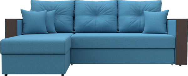Изображение товара Диван угловой Лига Диванов Валенсия Лайт левый / 125974L (рогожка амур голубой)