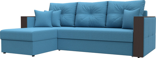 Изображение товара Диван угловой Лига Диванов Валенсия Лайт левый / 125974L (рогожка амур голубой)