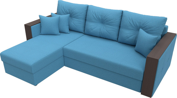 Изображение товара Диван угловой Лига Диванов Валенсия Лайт левый / 125974L (рогожка амур голубой)