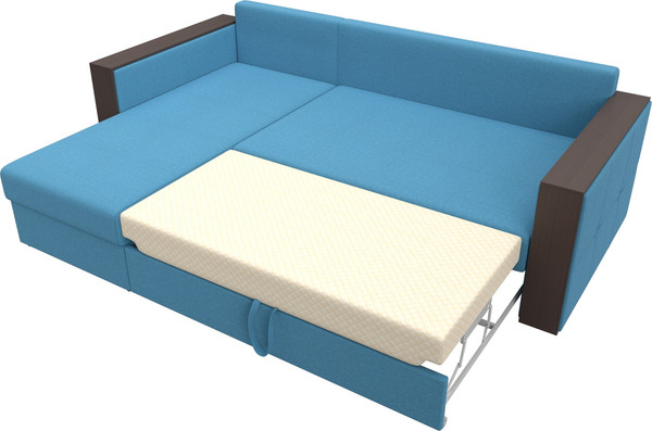 Изображение товара Диван угловой Лига Диванов Валенсия Лайт левый / 125974L (рогожка амур голубой)