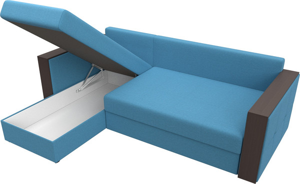 Изображение товара Диван угловой Лига Диванов Валенсия Лайт левый / 125974L (рогожка амур голубой)