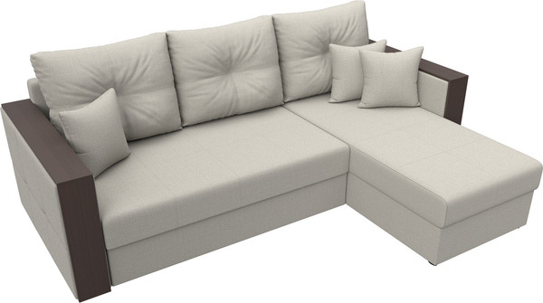 Изображение товара Диван угловой Лига Диванов Валенсия Лайт правый / 125970 (рогожка амур бежевый)