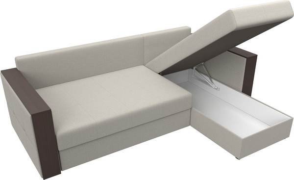 Изображение товара Диван угловой Лига Диванов Валенсия Лайт правый / 125970 (рогожка амур бежевый)