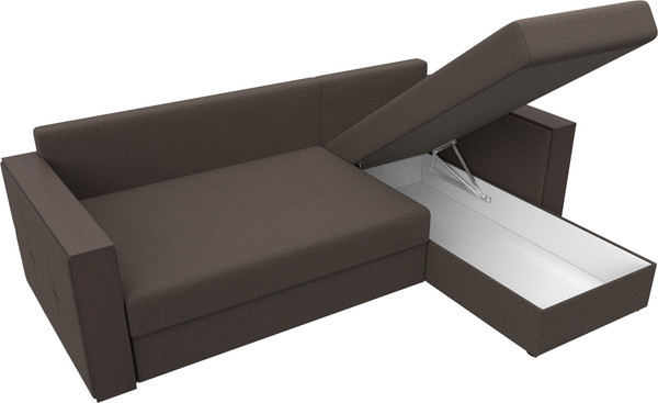 Изображение товара Диван угловой Лига Диванов Валенсия Лайт правый / 125971 (рогожка амур коричневый)