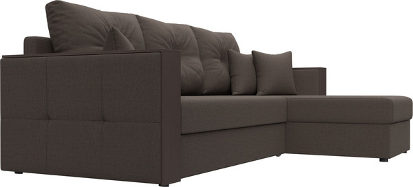 Изображение товара Диван угловой Лига Диванов Валенсия Лайт правый / 125971 (рогожка амур коричневый)