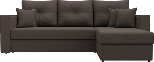 Изображение товара Диван угловой Лига Диванов Валенсия Лайт правый / 125971 (рогожка амур коричневый)