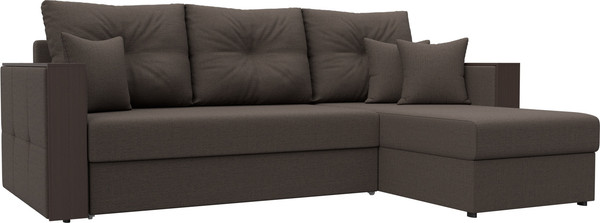 Изображение товара Диван угловой Лига Диванов Валенсия Лайт правый / 125971 (рогожка амур коричневый)