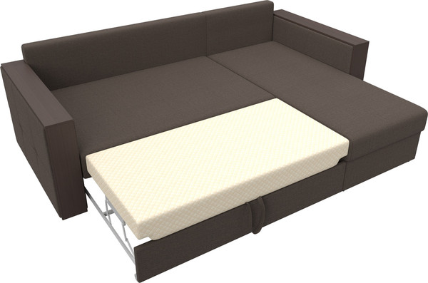 Изображение товара Диван угловой Лига Диванов Валенсия Лайт правый / 125971 (рогожка амур коричневый)