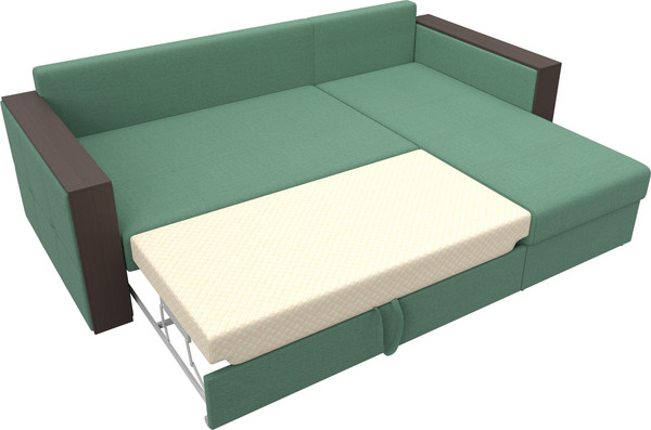 Изображение товара Диван угловой Лига Диванов Валенсия Лайт правый / 125972 (рогожка амур зеленый)