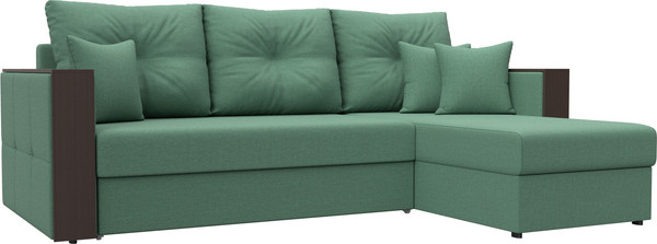Изображение товара Диван угловой Лига Диванов Валенсия Лайт правый / 125972 (рогожка амур зеленый)