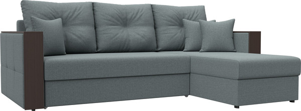 Изображение товара Диван угловой Лига Диванов Валенсия Лайт правый / 125973 (рогожка амур серый)