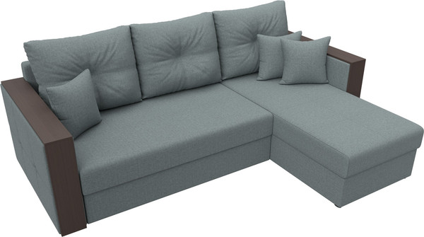 Изображение товара Диван угловой Лига Диванов Валенсия Лайт правый / 125973 (рогожка амур серый)