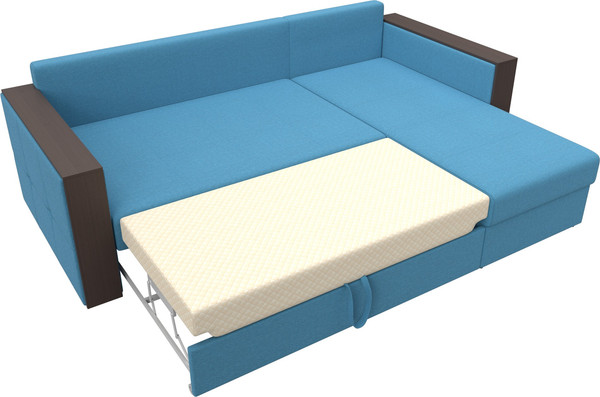 Изображение товара Диван угловой Лига Диванов Валенсия Лайт правый / 125974 (рогожка амур голубой)