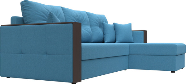Изображение товара Диван угловой Лига Диванов Валенсия Лайт правый / 125974 (рогожка амур голубой)