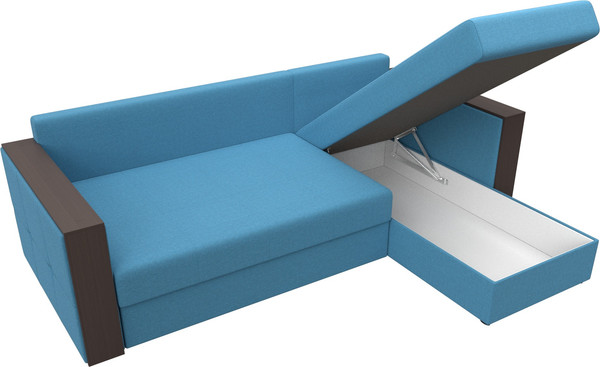 Изображение товара Диван угловой Лига Диванов Валенсия Лайт правый / 125974 (рогожка амур голубой)