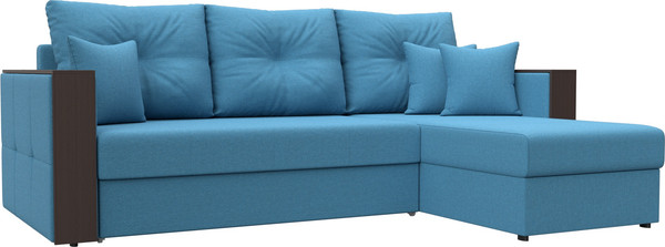 Изображение товара Диван угловой Лига Диванов Валенсия Лайт правый / 125974 (рогожка амур голубой)