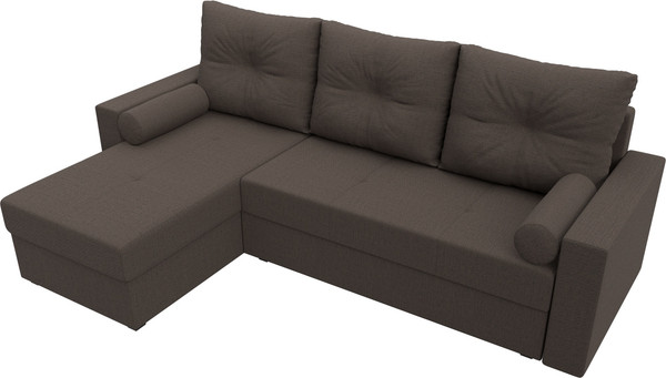 Изображение товара Диван угловой Лига Диванов Верона Лайт левый / 125976L (рогожка амур коричневый)
