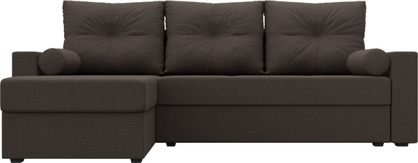 Изображение товара Диван угловой Лига Диванов Верона Лайт левый / 125976L (рогожка амур коричневый)