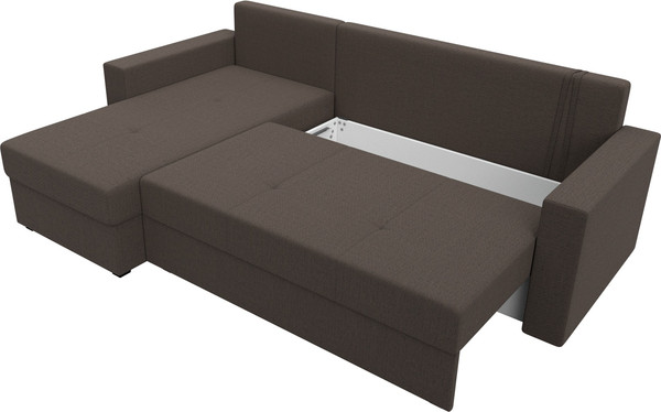 Изображение товара Диван угловой Лига Диванов Верона Лайт левый / 125976L (рогожка амур коричневый)