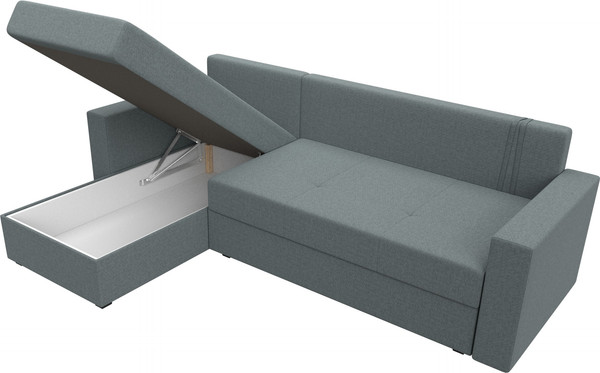 Изображение товара Диван угловой Лига Диванов Верона Лайт левый / 125978L (рогожка амур серый)