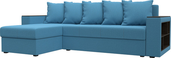 Изображение товара Диван угловой Лига Диванов Дубай Лайт левый / 121641L (рогожка амур голубой)