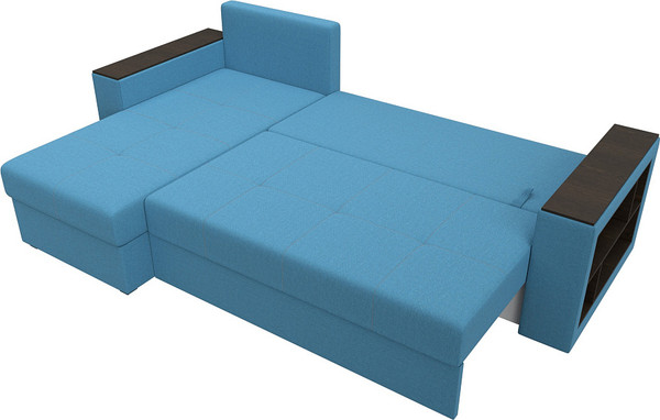 Изображение товара Диван угловой Лига Диванов Дубай Лайт левый / 121641L (рогожка амур голубой)