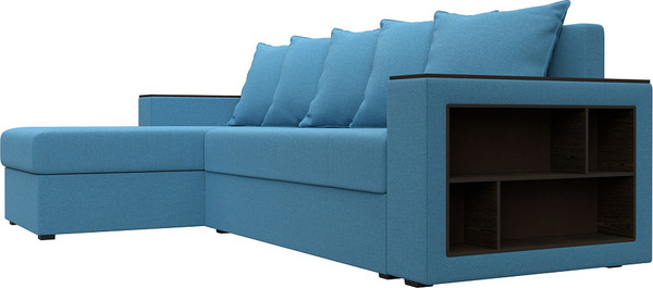 Изображение товара Диван угловой Лига Диванов Дубай Лайт левый / 121641L (рогожка амур голубой)
