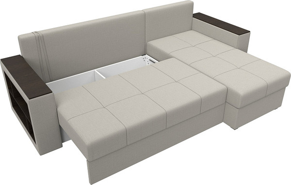Изображение товара Диван угловой Лига Диванов Дубай Лайт правый / 121638 (рогожка амур бежевый)