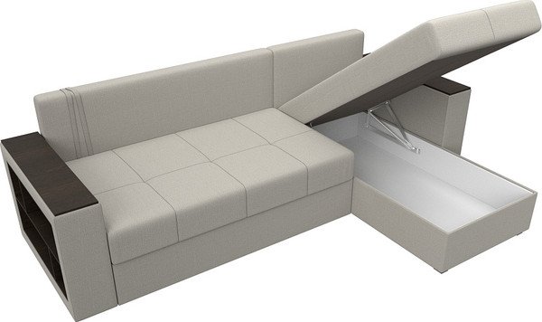 Изображение товара Диван угловой Лига Диванов Дубай Лайт правый / 121638 (рогожка амур бежевый)