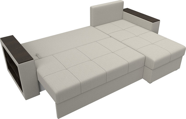 Изображение товара Диван угловой Лига Диванов Дубай Лайт правый / 121638 (рогожка амур бежевый)