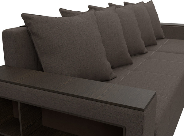 Изображение товара Диван угловой Лига Диванов Дубай Лайт правый / 121639 (рогожка амур коричневый)