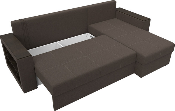 Изображение товара Диван угловой Лига Диванов Дубай Лайт правый / 121639 (рогожка амур коричневый)