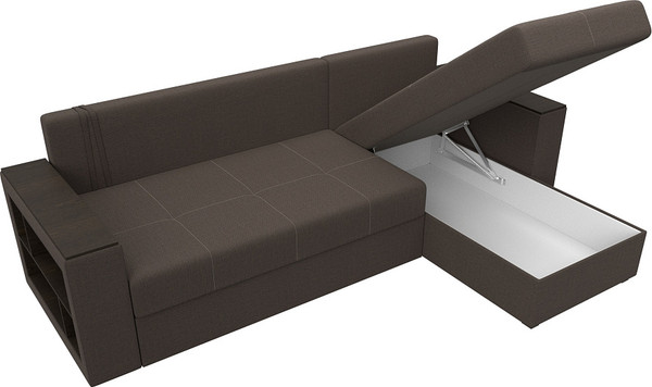 Изображение товара Диван угловой Лига Диванов Дубай Лайт правый / 121639 (рогожка амур коричневый)