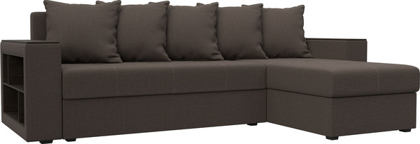 Изображение товара Диван угловой Лига Диванов Дубай Лайт правый / 121639 (рогожка амур коричневый)