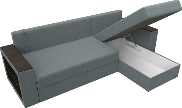 Изображение товара Диван угловой Лига Диванов Дубай Лайт правый / 121640 (рогожка амур серый)