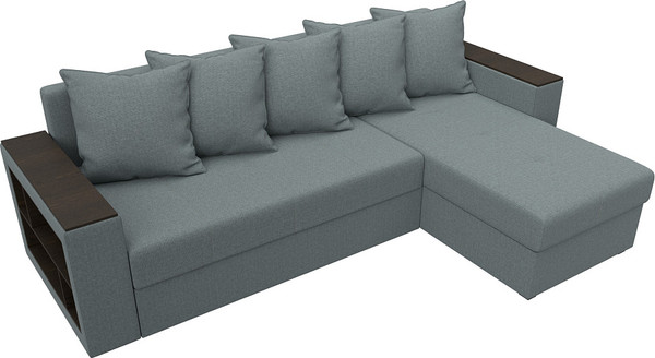 Изображение товара Диван угловой Лига Диванов Дубай Лайт правый / 121640 (рогожка амур серый)