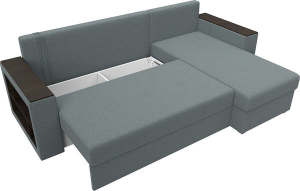 Изображение товара Диван угловой Лига Диванов Дубай Лайт правый / 121640 (рогожка амур серый)