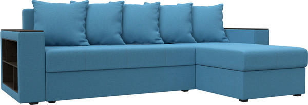 Изображение товара Диван угловой Лига Диванов Дубай Лайт правый / 121641 (рогожка амур голубой)