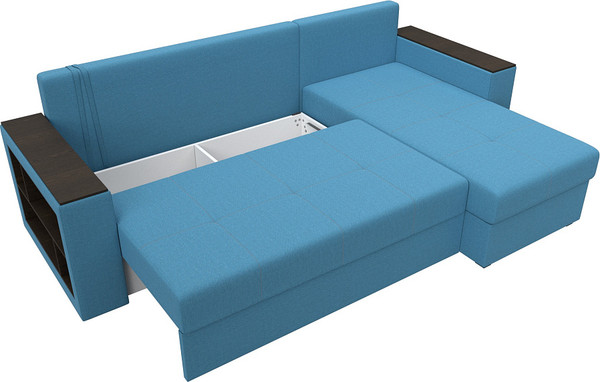 Изображение товара Диван угловой Лига Диванов Дубай Лайт правый / 121641 (рогожка амур голубой)