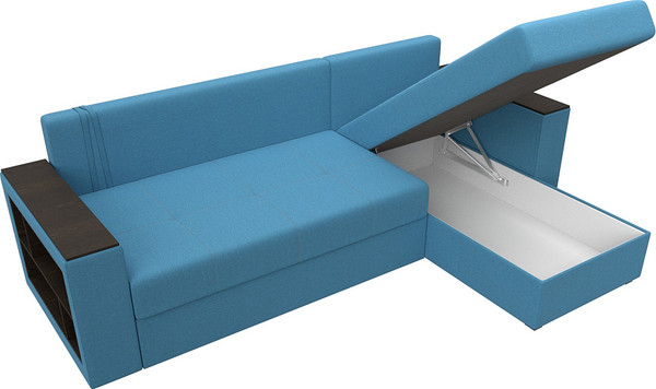 Изображение товара Диван угловой Лига Диванов Дубай Лайт правый / 121641 (рогожка амур голубой)